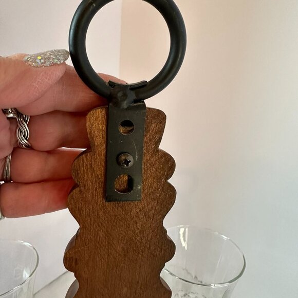 Homco Vtg Dark Wood Double Candelabra Sconce w/2 Clear Crystal Glass Pattern - Picture 7 of 9